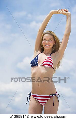 Portrait of woman in bikini View Large Photo Image Stock Image - Portrait of woman in bikini. Fotosearch