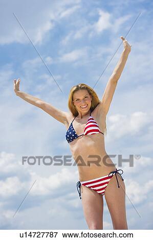 Portrait of woman in bikini View Large Photo Image Stock Photo - Portrait of woman in bikini. Fotosearch