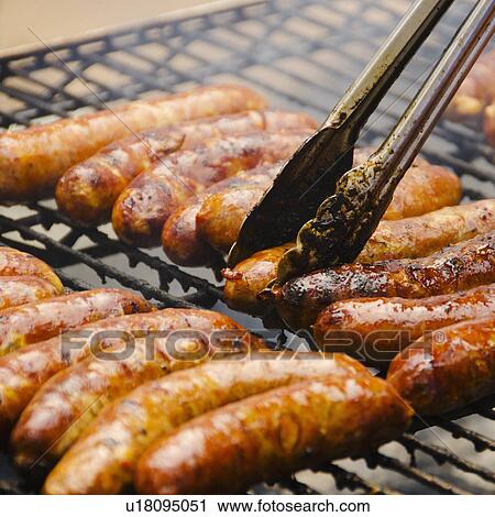 Sausages on barbeque View Large Photo Image Stock Image - Sausages on barbeque. Fotosearch