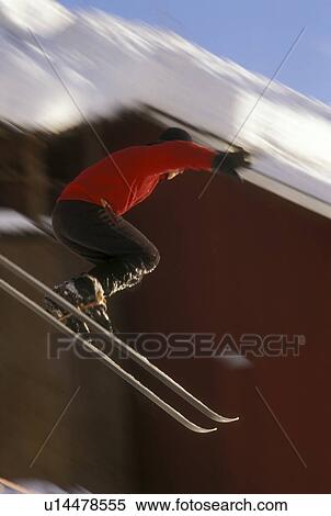 Skier jumping View Large Photo Image Stock Photography - Skier jumping. Fotosearch