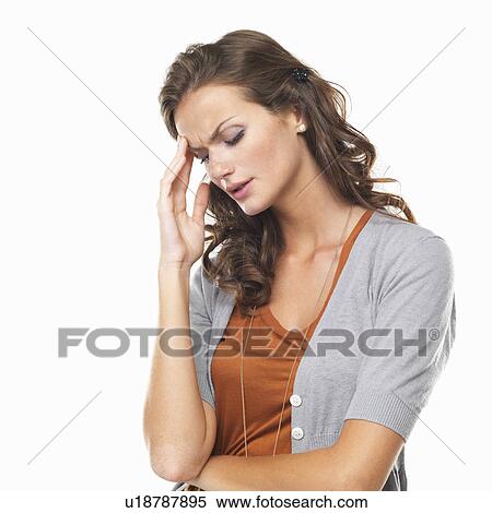 Studio portrait of with head in hands View Large Photo Image Stock Photography - Studio portrait of with head in hands. Fotosearch