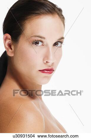 Studio portrait of young woman View Large Photo Image Picture - Studio portrait of young woman. Fotosearch