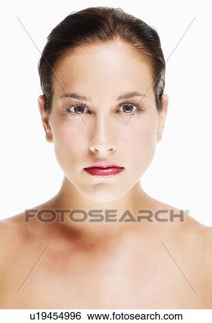 Studio portrait of young woman View Large Photo Image Stock Photograph - Studio portrait of young woman. Fotosearch