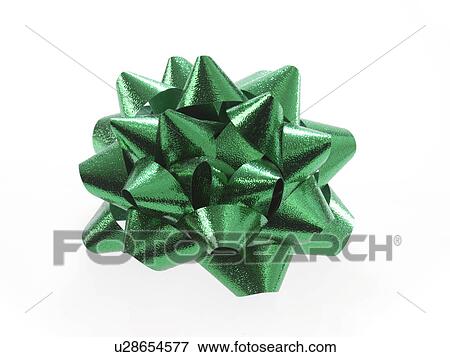 Stock Photo - Studio shot of Green Ribbon on white background. Fotosearch