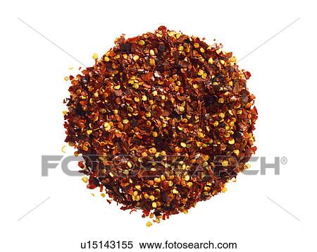Stock Photography - Studio shot of Hot Pepper Flakes on white background. Fotosearch