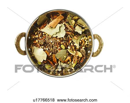 Studio shot of Indian Spices in pan on white background View Large Photo Image Stock Photo - Studio shot of Indian Spices in pan on white background. Fotosearch