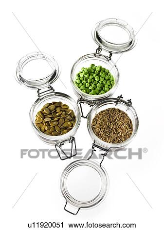 Studio shot of jars with Mixed Seeds on white background View Large Photo Image Stock Image - Studio shot of jars with Mixed Seeds on white background. Fotosearch