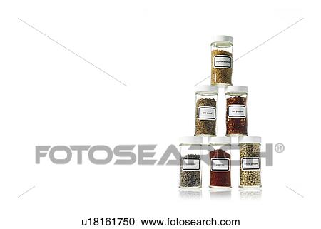 Studio shot of Jars with spices on white background View Large Photo Image Stock Image - Studio shot of Jars with spices on white background. Fotosearch