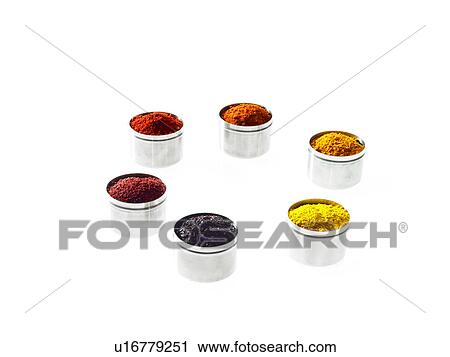Stock Image - Studio shot of jars with spices. Fotosearch