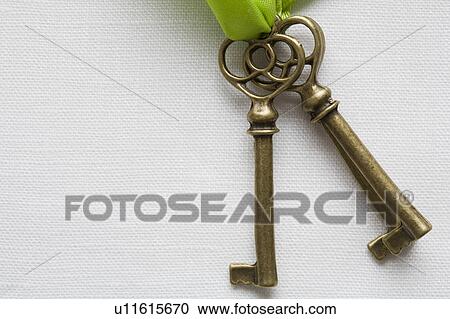 Stock Image - Studio shot of old-fashioned keys. Fotosearch