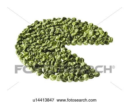 Stock Photo - Studio shot of Pie Chart of Pea Seeds on white background. Fotosearch