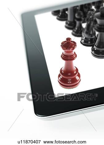 Studio shot of red chess queen and black chess pawns on tablet View Large Photo Image Stock Photo - Studio shot of red chess queen and black chess pawns on tablet. Fotosearch