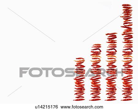 Stock Photograph - Studio shot of Red Chili Peppers on white background. Fotosearch