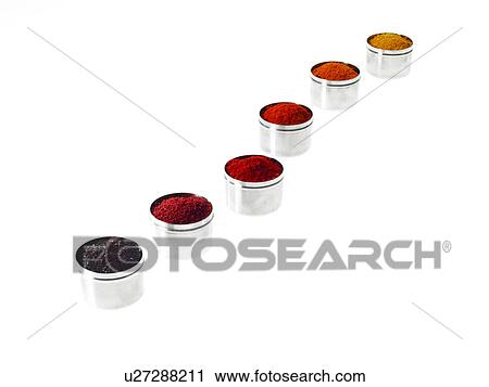 Studio shot of row of jars with spices View Large Photo Image Stock Image - Studio shot of row of jars with spices. Fotosearch