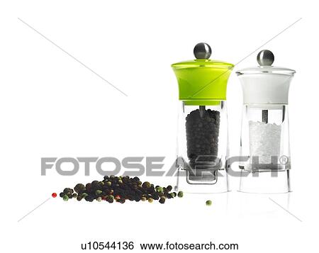 Stock Photograph - Studio shot of salt and pepper grinders. Fotosearch