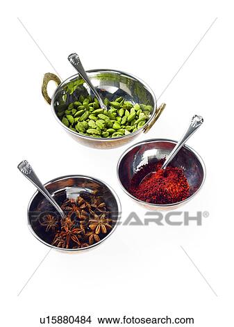 Picture - Studio shot of spices in bowls. Fotosearch