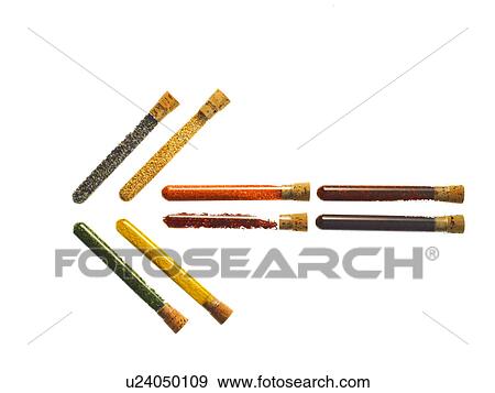 Stock Photo - Studio shot of Test Tubes making Arrow shape on white background. Fotosearch