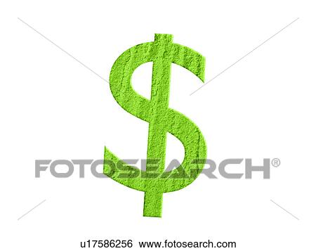 Stock Photograph - Studio shot of Wasabi Powder making US Dollar Sign on white background. Fotosearch