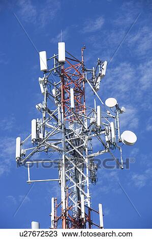 Stock Image - Telecommunications tower. Fotosearch
