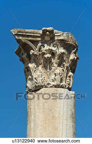 Turkey, Ephesus, Corinthian column View Large Photo Image Stock Image - Turkey, Ephesus, Corinthian column. Fotosearch