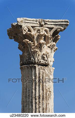 Stock Image - Turkey, Ephesus, Corinthian column. Fotosearch