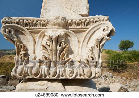 Turkey, Ephesus, Corinthian column View Large Photo Image Stock Image - Turkey, Ephesus, Corinthian column. Fotosearch
