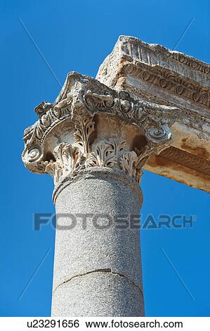 Turkey, Ephesus, Corinthian column View Large Photo Image Stock Photograph - Turkey, Ephesus, Corinthian column. Fotosearch