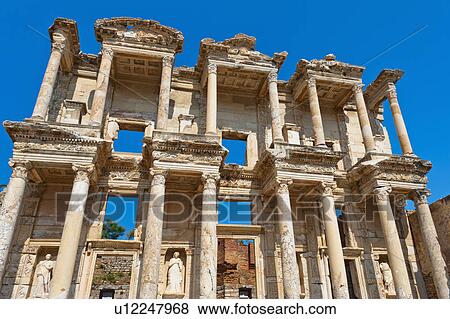 Turkey, Ephesus, Library of Celsus View Large Photo Image Stock Photo - Turkey, Ephesus, Library of Celsus. Fotosearch