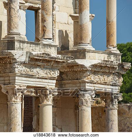 Turkey, Ephesus, Library of Celsus View Large Photo Image Stock Photo - Turkey, Ephesus, Library of Celsus. Fotosearch