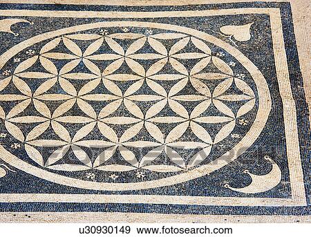 Stock Photo - Turkey, Ephesus, Private house floor mosaic pattern. Fotosearch