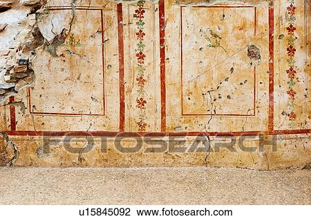 Stock Image - Turkey, Ephesus, Private house mural. Fotosearch