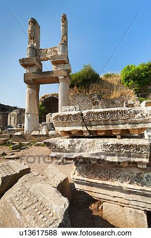 Stock Photo - Turkey, Ephesus, Temple of Domitian. Fotosearch