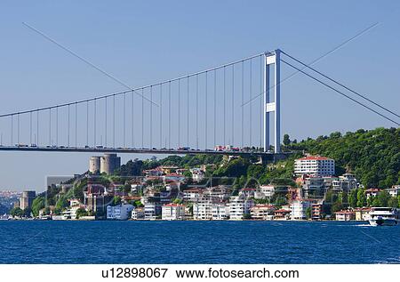Turkey, Istanbul, Fatih Sultan Mehmet Bridge over Bosphorus View Large Photo Image Stock Photo - Turkey, Istanbul, Fatih Sultan Mehmet Bridge over Bosphorus. Fotosearch