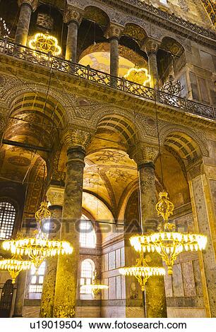 Picture - Turkey, Istanbul, Haghia Sophia Mosque interior. Fotosearch