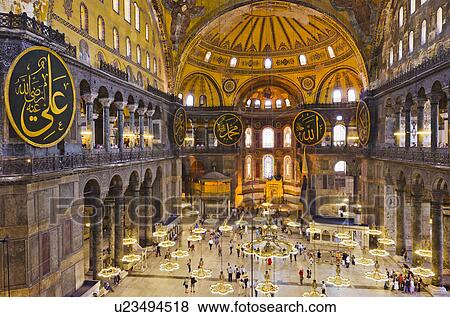 Stock Photo - Turkey, Istanbul, Haghia Sophia Mosque interior. Fotosearch