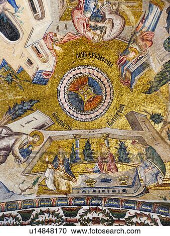 Stock Image - Turkey, Istanbul, Kariye Museum, fresco. Fotosearch