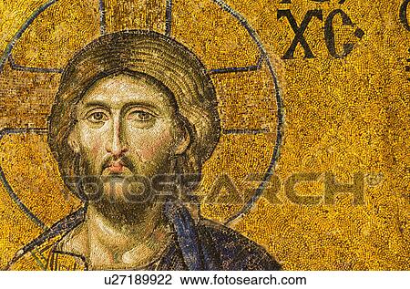 Turkey, Istanbul, Mosaic of Christ Pantocrator in Haghia Sophia Mosque View Large Photo Image Stock Image - Turkey, Istanbul, Mosaic of Christ Pantocrator in Haghia Sophia Mosque . Fotosearch
