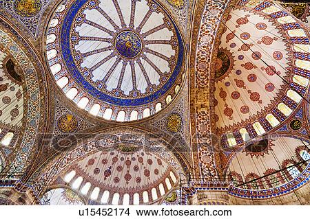 Picture - Turkey, Istanbul, Sultanahmet Mosque interior. Fotosearch