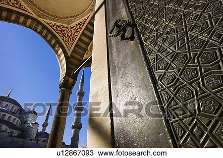 Stock Image - Turkey, Istanbul, Sultanahmet Mosque door detail. Fotosearch