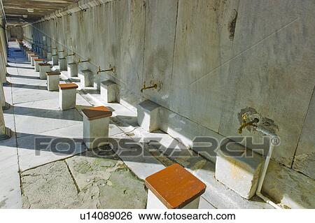 Turkey, Istanbul, Sultanahmet Mosque wash stands View Large Photo Image Stock Photograph - Turkey, Istanbul, Sultanahmet Mosque wash stands. Fotosearch