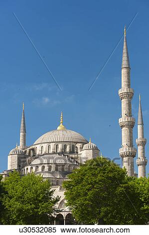Turkey, Istanbul, Sultanahmet Mosque View Large Photo Image Stock Photography - Turkey, Istanbul, Sultanahmet Mosque. Fotosearch
