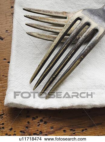 Two forks on napkin View Large Photo Image Picture - Two forks on napkin. Fotosearch