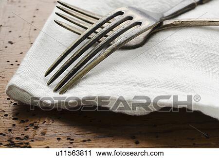 Two forks on napkin View Large Photo Image Stock Image - Two forks on napkin. Fotosearch