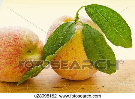 Two peaches on table View Large Photo Image Stock Image - Two peaches on table. Fotosearch