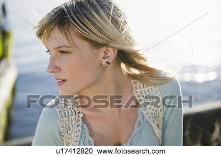 USA, Brooklyn, Williamsburg, Portrait of blonde woman View Large Photo Image Stock Image - USA, Brooklyn, Williamsburg, Portrait of blonde woman . Fotosearch