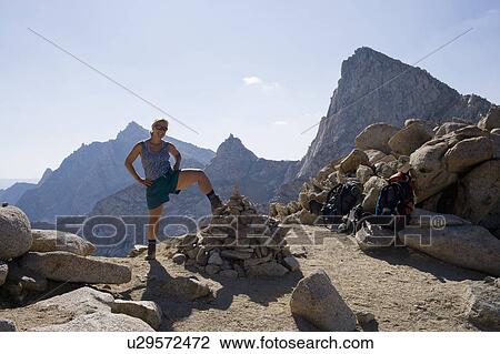 USA, California, Sequoia National Park, Five Lakes trail, Mid adult hiker posing View Large Photo Image Stock Image - USA, California, Sequoia National Park, Five Lakes trail, Mid adult hiker posing. Fotosearch