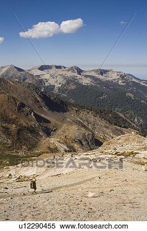 USA, California, Sequoia National Park, Five Lakes trail, Hiker walking View Large Photo Image Stock Photography - USA, California, Sequoia National Park, Five Lakes trail, Hiker walking. Fotosearch