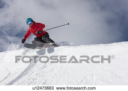 USA, Colorado, Telluride, Downhill skiing View Large Photo Image Stock Image - USA, Colorado, Telluride, Downhill skiing. Fotosearch