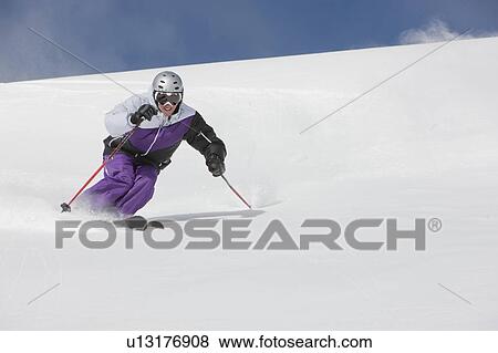 USA, Colorado, Telluride, Downhill skiing View Large Photo Image Stock Photo - USA, Colorado, Telluride, Downhill skiing. Fotosearch