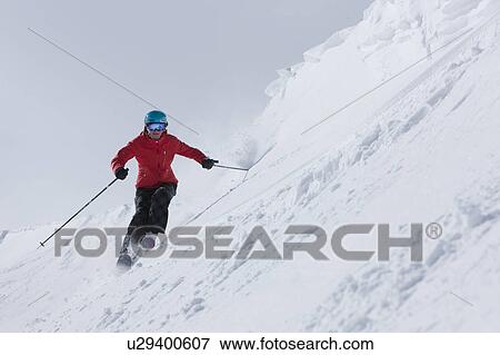 Stock Photo - USA, Colorado, Telluride, Downhill skiing. Fotosearch